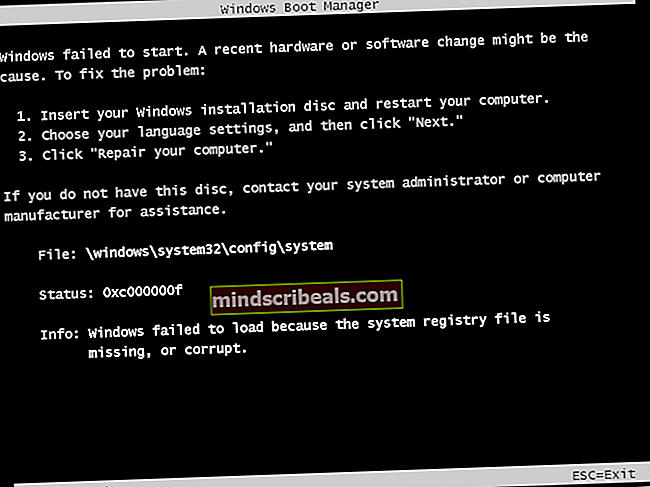 Jak opravit chybu spuštění systému „Systémový registr chybí“ v systému Windows?
